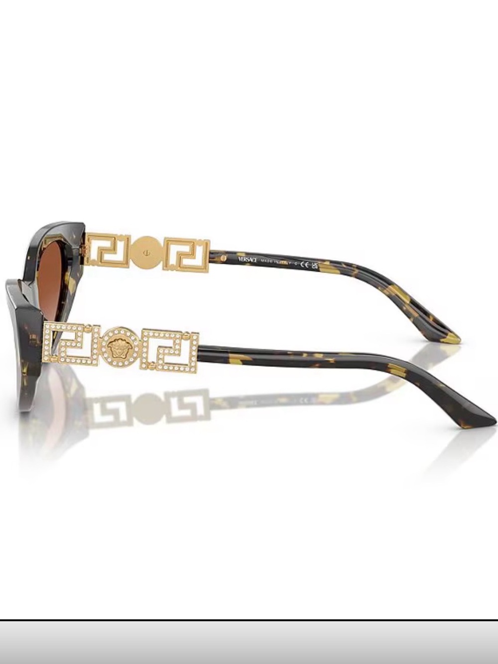 Versace Women’s Tortoiseshell Cat-Eye Sunglasses VE4470B 56/16/140 - Picture 3 of 6